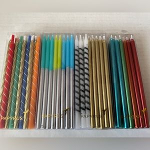 Papyrus 4 Pk Lot Multi Color Birthday Cake or Anniversary Candles 5" Total of 84